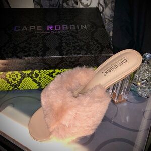 Cape robbin pink furry heels